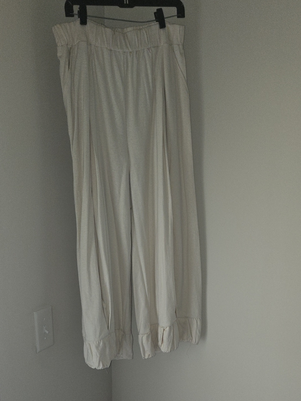 Free People Cream Wide-Leg Paperbag Waist Pants